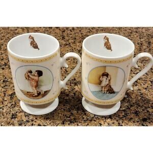 Bessie Pease Gutmann Set of 2 Coffee Tea Cup/Mug " Mine & In Disgrace" H1929